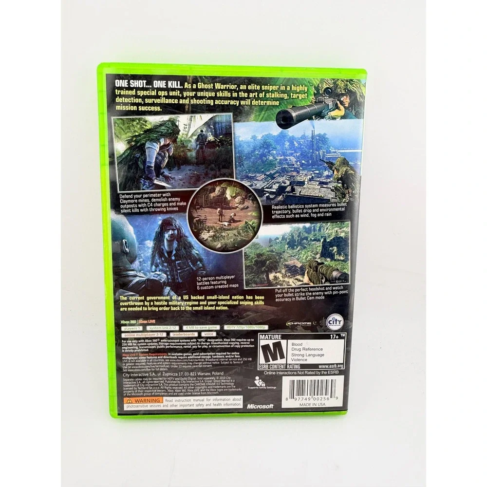 Sniper‎ Ghost Warrior Xbox 360 Tactical Shooter Game CIB NTSC City Interactive